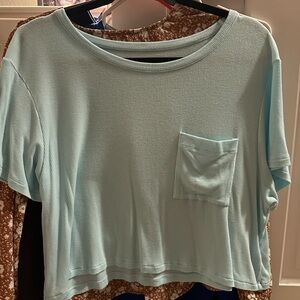 American Eagle Outfitters Light Blue Crop Top